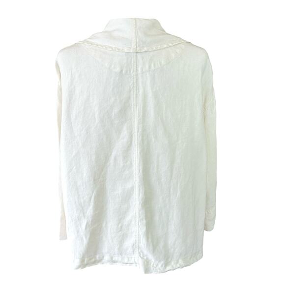 Oska Jacket Size 3 10 - 12 US White 100% Linen Relaxed Fit Lagenlook Oversized - Picture 2 of 15